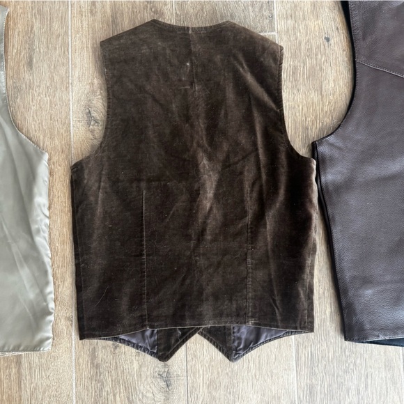 Vintage Western Vest Bundle – Suede, Leather,Corduroy (Lot of 3) Halloween - Picture 10 of 11
